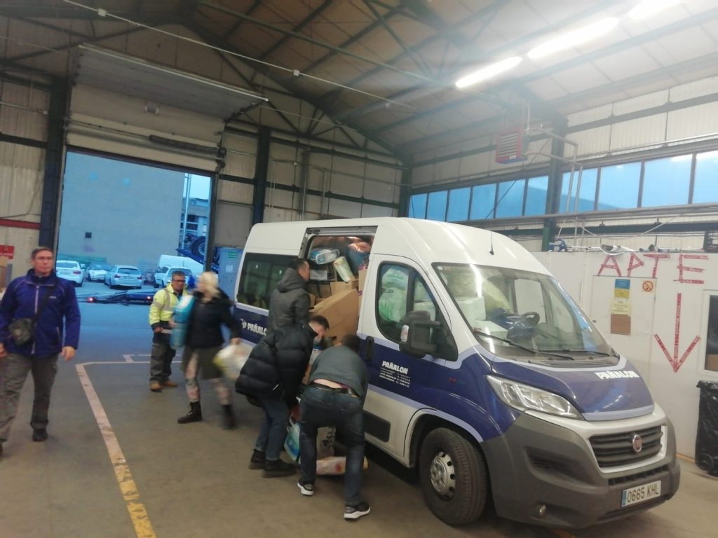Unloading van in Poland