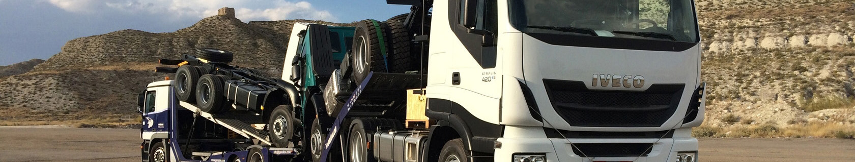 Portavehiculos Pañalón en carretera de la Mancha